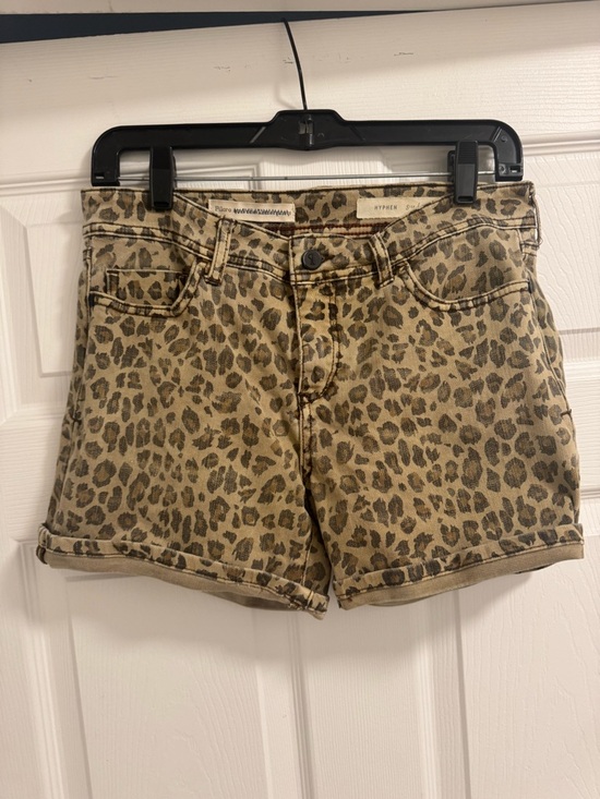 Pilcro Pants - Anthropologie Leopard Print Women's Denim Shorts - Tan size 25 small
